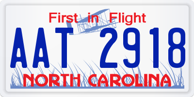 NC license plate AAT2918