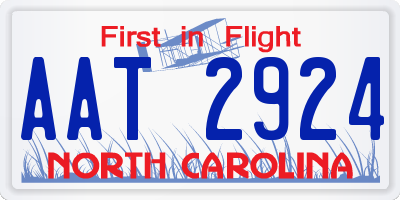 NC license plate AAT2924