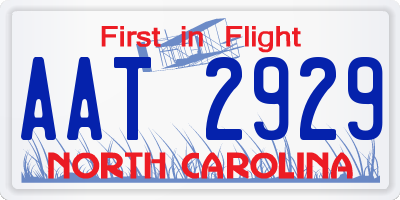 NC license plate AAT2929