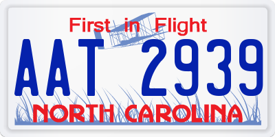 NC license plate AAT2939