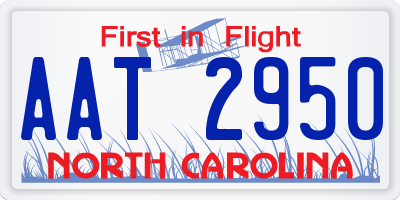 NC license plate AAT2950