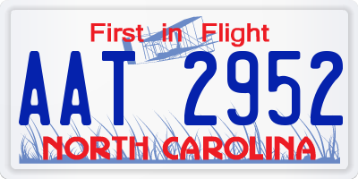 NC license plate AAT2952