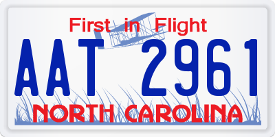 NC license plate AAT2961