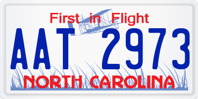 NC license plate AAT2973