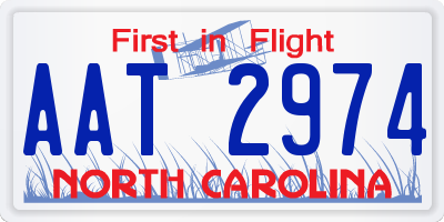 NC license plate AAT2974