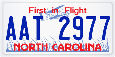 NC license plate AAT2977