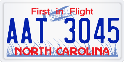 NC license plate AAT3045