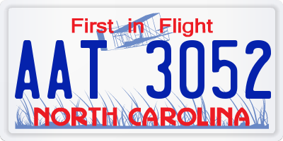 NC license plate AAT3052