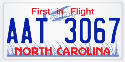 NC license plate AAT3067
