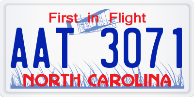 NC license plate AAT3071