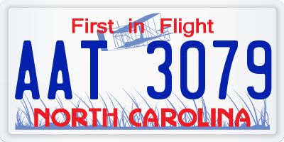 NC license plate AAT3079