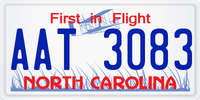 NC license plate AAT3083