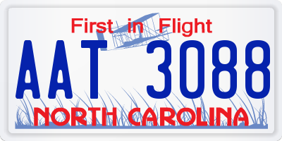 NC license plate AAT3088