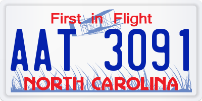 NC license plate AAT3091