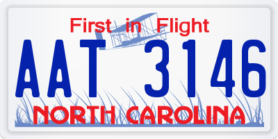 NC license plate AAT3146