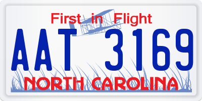 NC license plate AAT3169