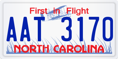 NC license plate AAT3170