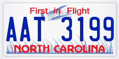 NC license plate AAT3199
