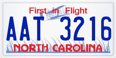 NC license plate AAT3216