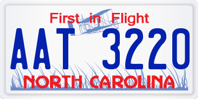 NC license plate AAT3220