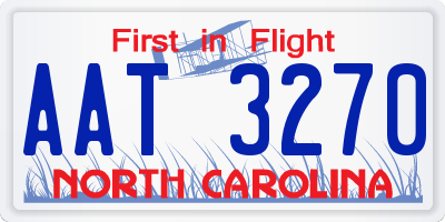 NC license plate AAT3270