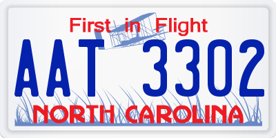 NC license plate AAT3302