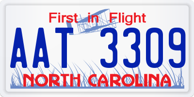 NC license plate AAT3309