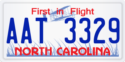 NC license plate AAT3329