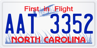 NC license plate AAT3352