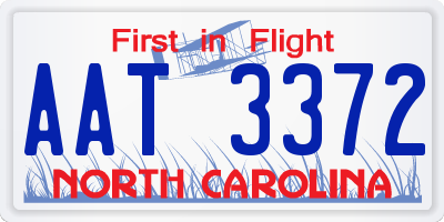NC license plate AAT3372