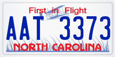 NC license plate AAT3373