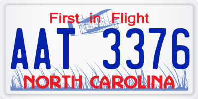 NC license plate AAT3376