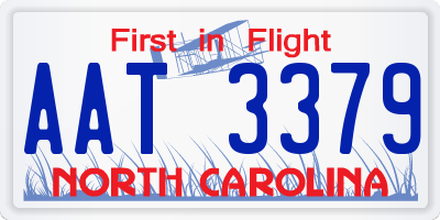 NC license plate AAT3379