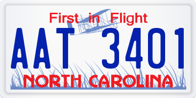NC license plate AAT3401