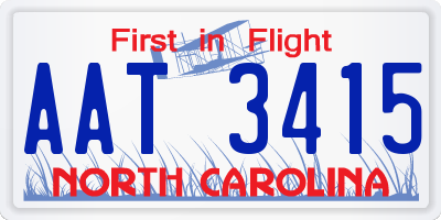 NC license plate AAT3415