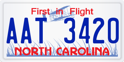 NC license plate AAT3420