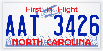 NC license plate AAT3426
