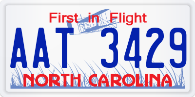 NC license plate AAT3429