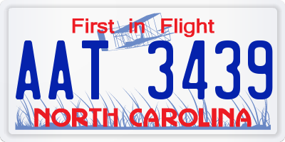 NC license plate AAT3439