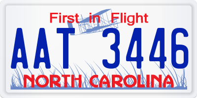 NC license plate AAT3446