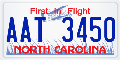 NC license plate AAT3450