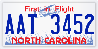 NC license plate AAT3452