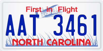 NC license plate AAT3461