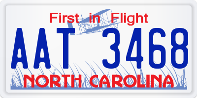NC license plate AAT3468