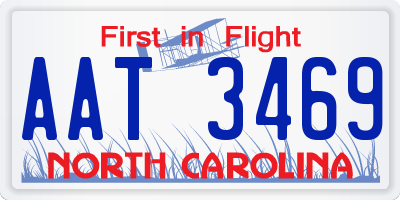 NC license plate AAT3469