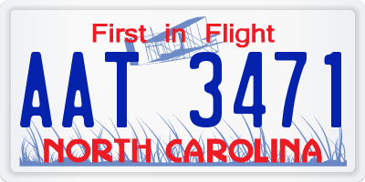 NC license plate AAT3471