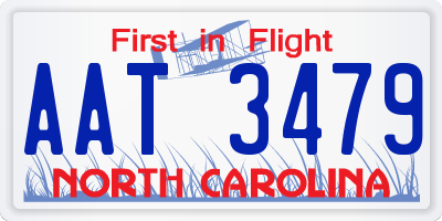 NC license plate AAT3479