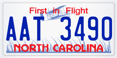 NC license plate AAT3490