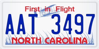 NC license plate AAT3497