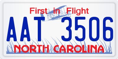 NC license plate AAT3506